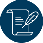 Letter and feather pen icon